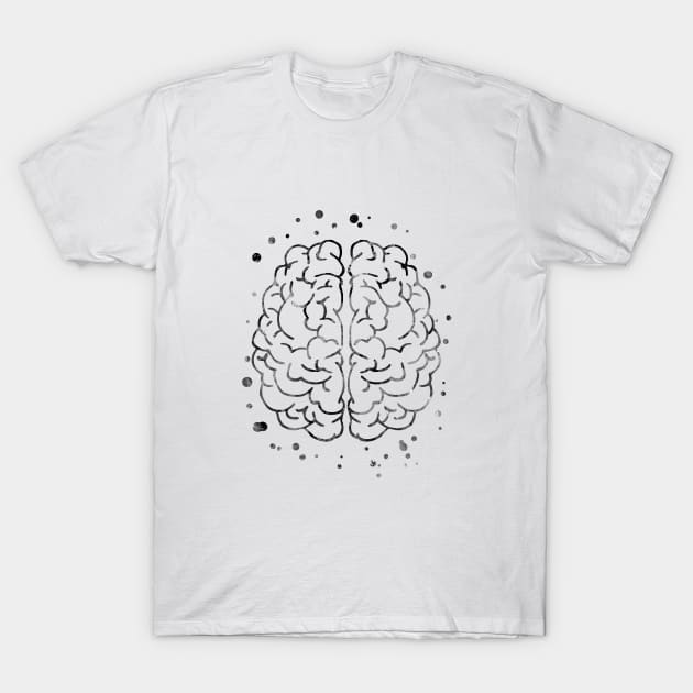 Brain anatomy, medical art, watercolor Brain, Brain print, abstract Brain, Medical Office Decor, watercolor Brain anatomy T-Shirt by RosaliArt